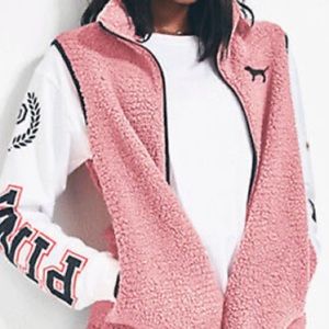 ♥️VS-PINK (LG) OR White (Champagne) Sherpa Vest